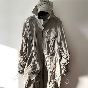 A-Cold-Wall Hybrid Striped Nylon Windbreaker Parka Coat Techwear Men’s M